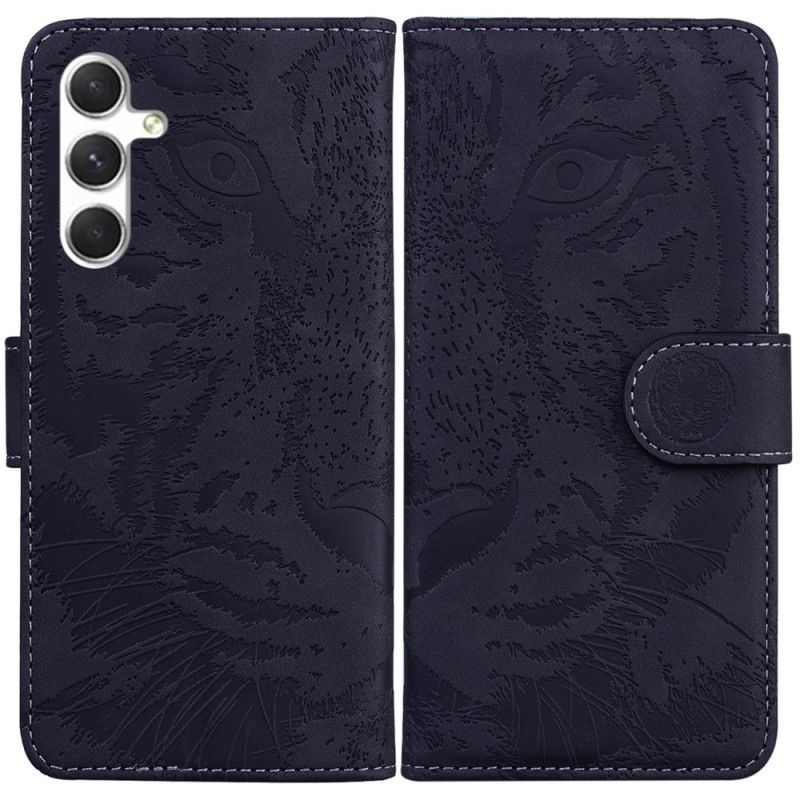 Læder Cover Samsung Galaxy S24 Plus 5g Telefon Etui Tiger Footprint