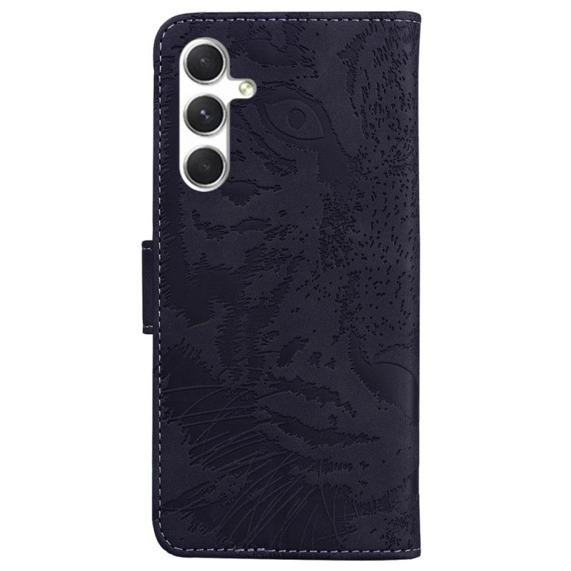 Læder Cover Samsung Galaxy S24 Plus 5g Telefon Etui Tiger Footprint