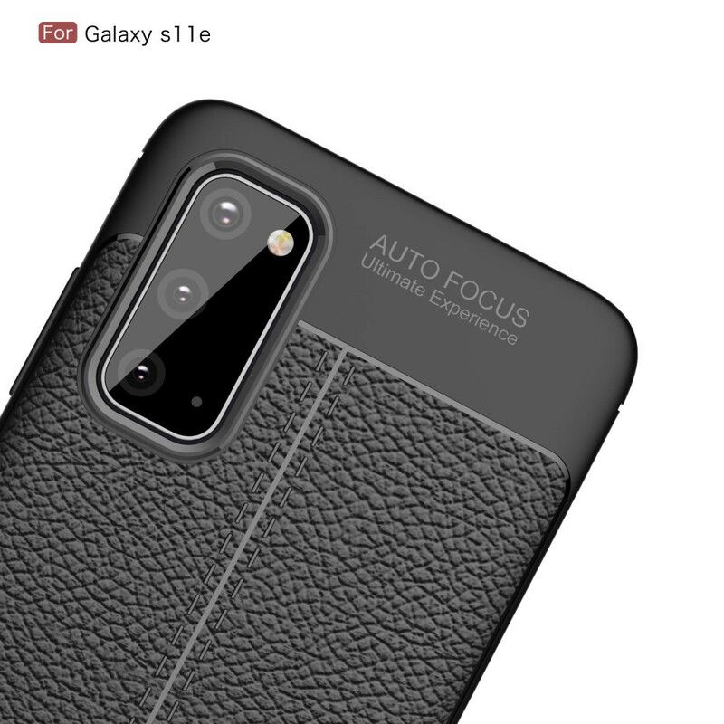 Cover Samsung Galaxy S20 Dobbelt Linje Litchi Lædereffekt