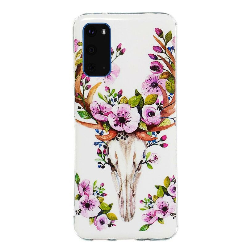 Cover Samsung Galaxy S20 Fluorescerende Blomsterelg