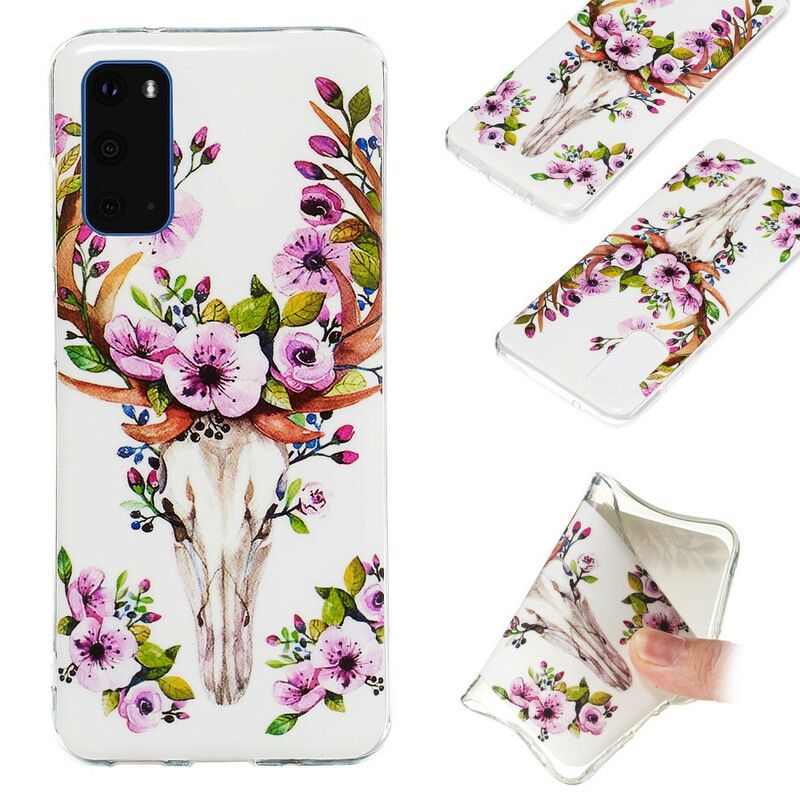 Cover Samsung Galaxy S20 Fluorescerende Blomsterelg