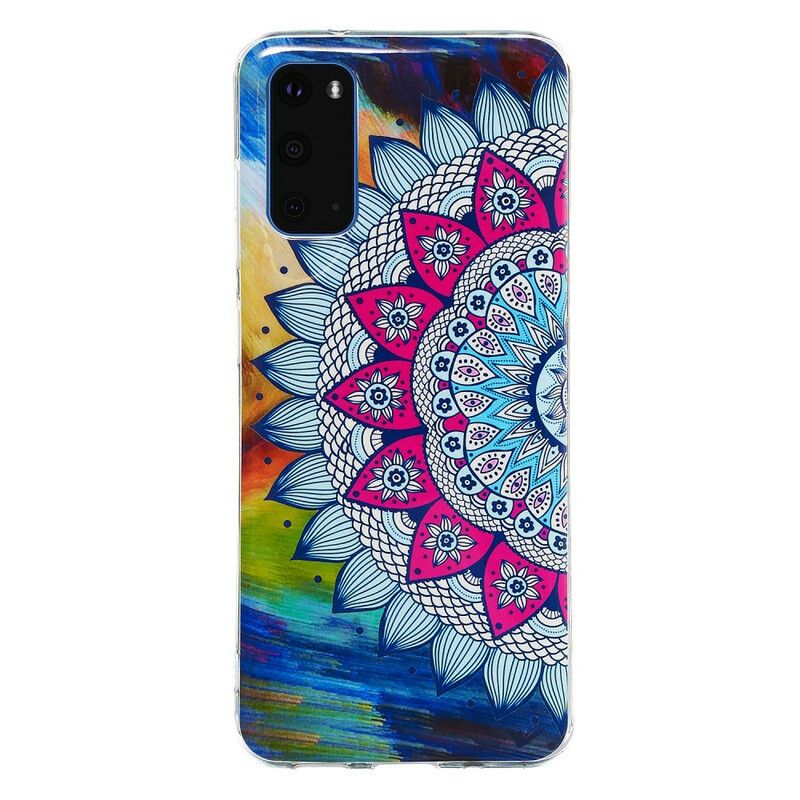 Cover Samsung Galaxy S20 Fluorescerende Farverig Mandala