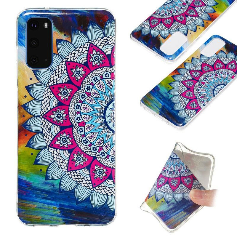 Cover Samsung Galaxy S20 Fluorescerende Farverig Mandala