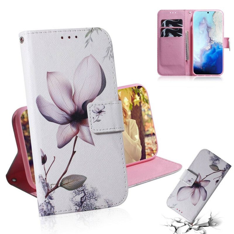 Flip Cover Samsung Galaxy S20 Gammel Rosenblomst