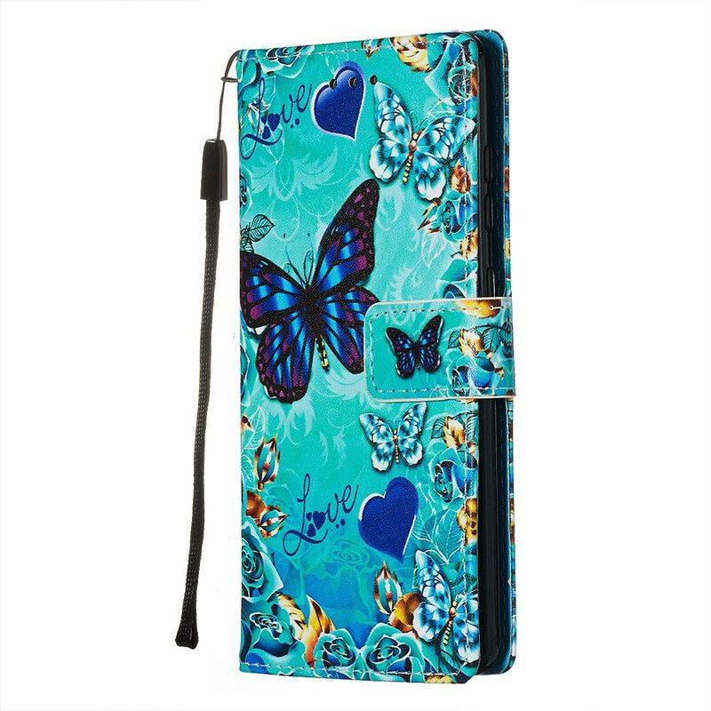 Flip Cover Samsung Galaxy S20 Gyldne Sommerfugle