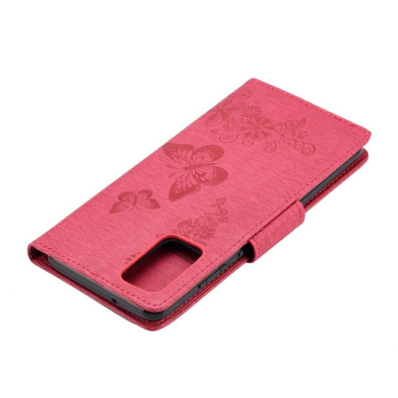 Flip Cover Samsung Galaxy S20 Kun Sommerfugle Med Snor