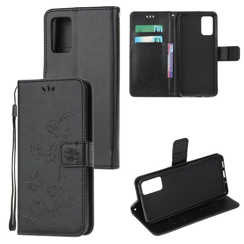 Flip Cover Samsung Galaxy S20 Med Snor Discretion Strap Sommerfugle