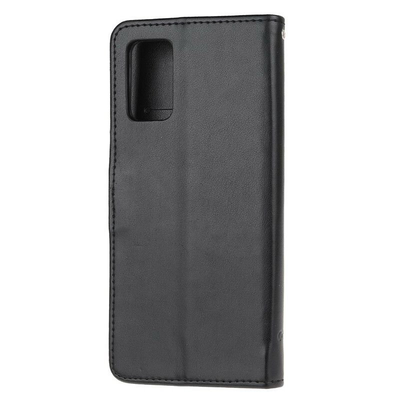 Flip Cover Samsung Galaxy S20 Med Snor Discretion Strap Sommerfugle