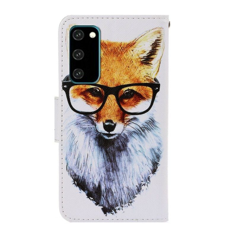 Læder Cover Samsung Galaxy S20 Med Snor Smart Fox Med Rem