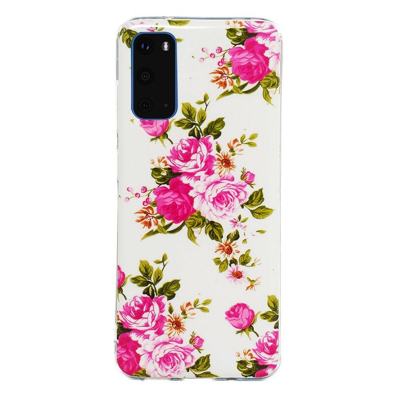 Mobilcover Samsung Galaxy S20 Fluorescerende Frihedsblomster