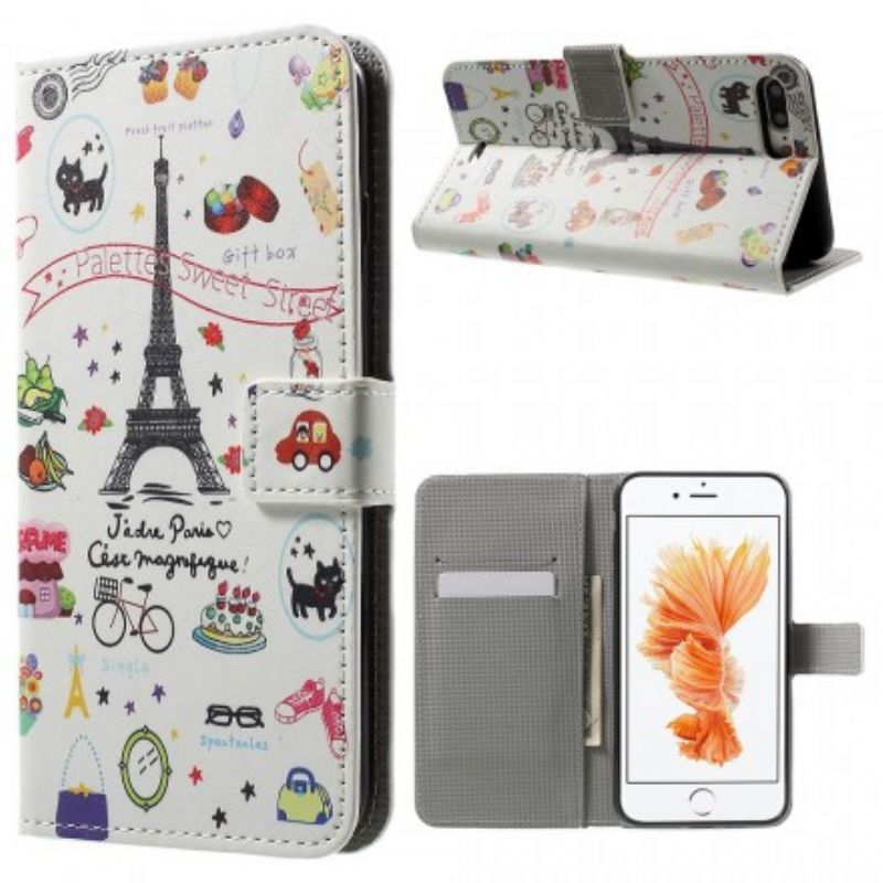 Flip Cover iPhone 8 Plus / 7 Plus Jeg Elsker Paris