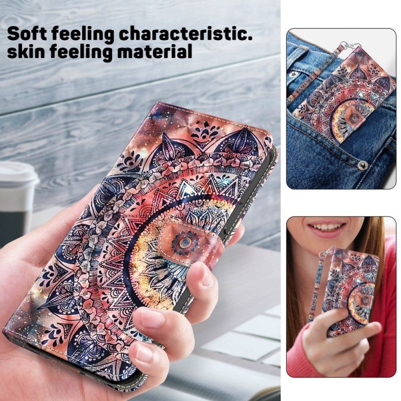 Flip Cover Google Pixel 8 Farverig Mandala Med Rem