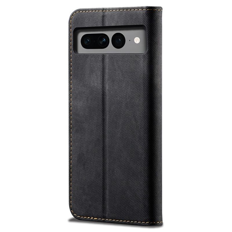 Læder Cover Google Pixel 8 Telefon Etui Jeansstof