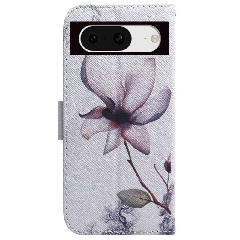 Læder Cover Google Pixel 8 Vintage Rose Flower