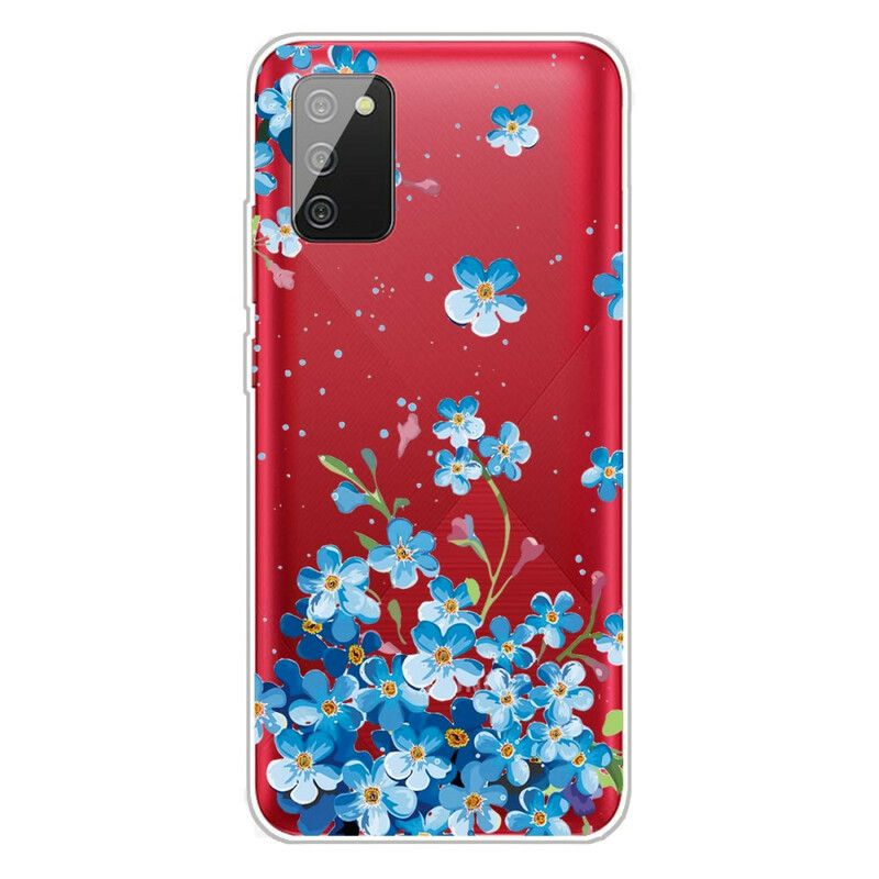 Cover Samsung Galaxy A02s Blå Blomster