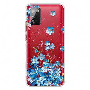 Cover Samsung Galaxy A02s Blå Blomster