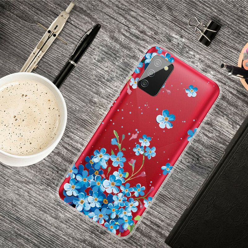 Cover Samsung Galaxy A02s Blå Blomster