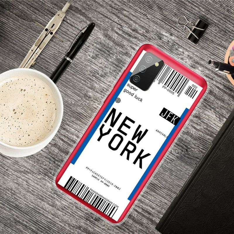 Cover Samsung Galaxy A02s Boardingkort Til New York