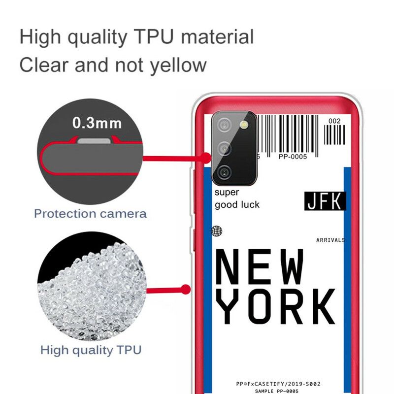 Cover Samsung Galaxy A02s Boardingkort Til New York