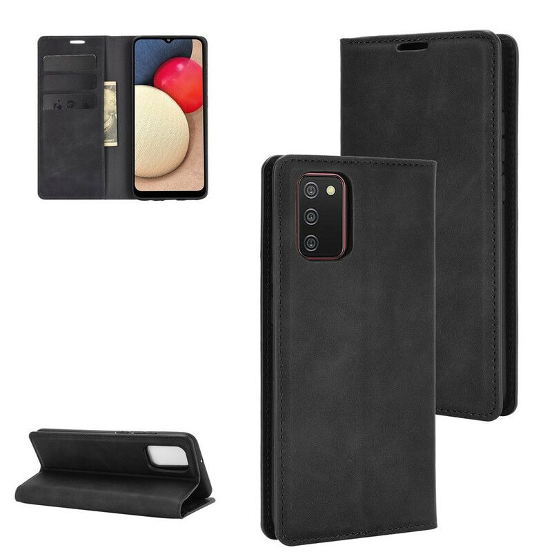 Cover Samsung Galaxy A02s Flip Cover Blødt Lædereffekt