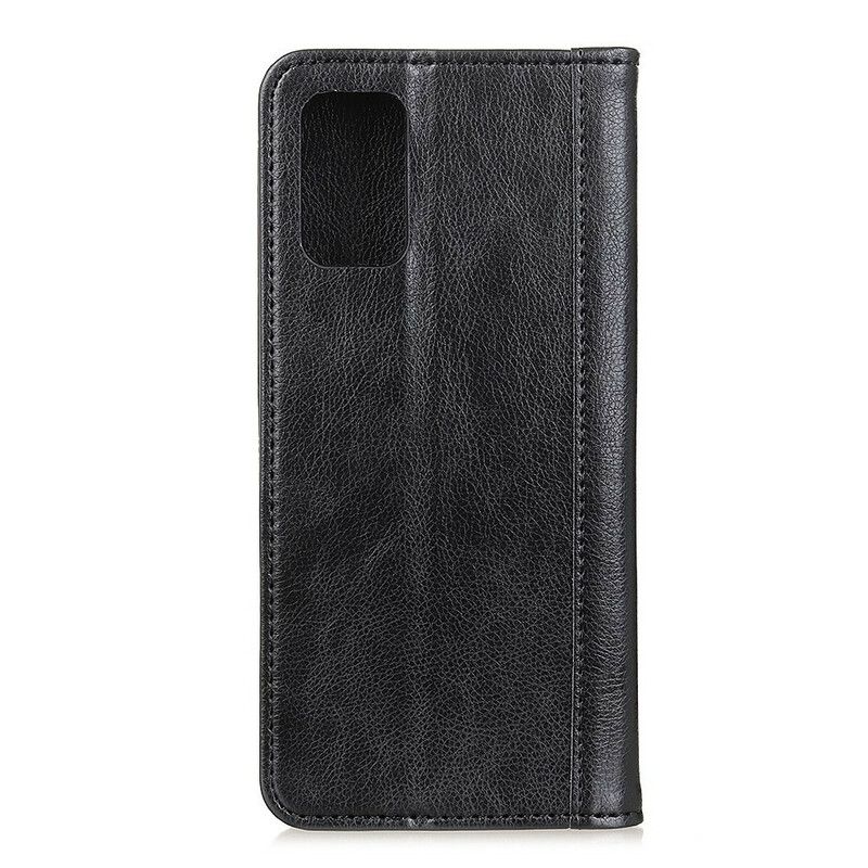 Cover Samsung Galaxy A02s Flip Cover Litchi Split Læderfarve