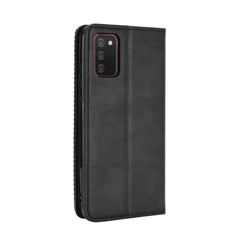 Cover Samsung Galaxy A02s Flip Cover Vintage Stiliseret Lædereffekt