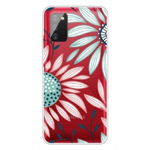 Cover Samsung Galaxy A02s En Gennemsigtig Blomst