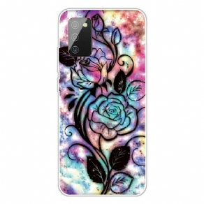 Cover Samsung Galaxy A02s Grafisk Blomst