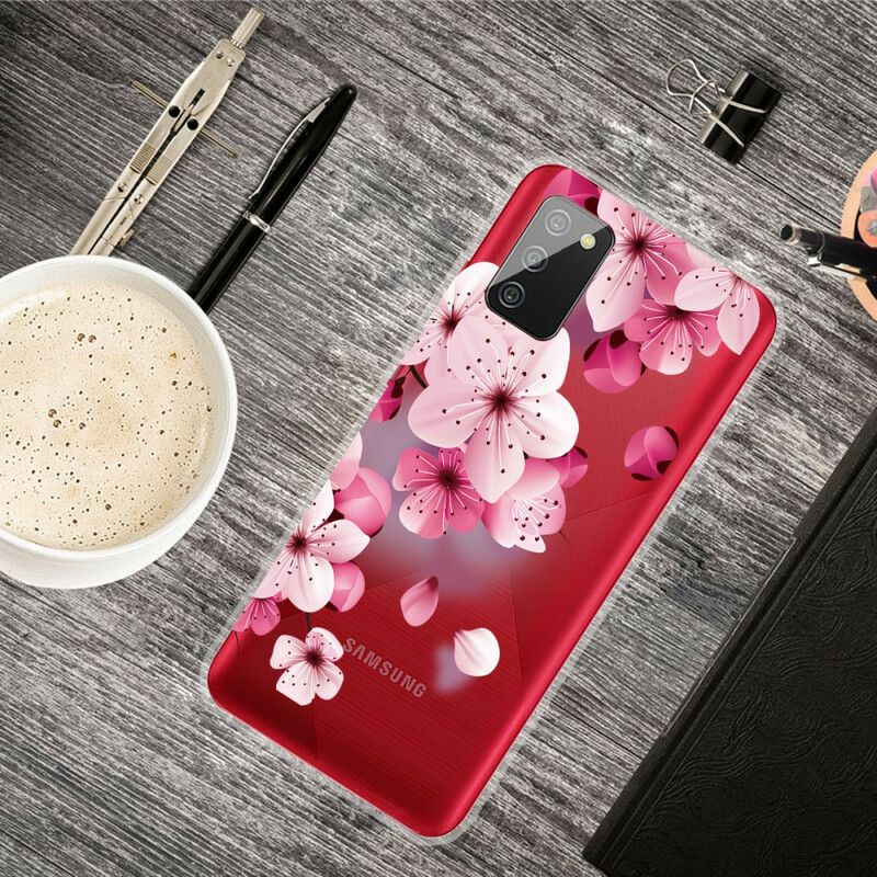 Cover Samsung Galaxy A02s Små Lyserøde Blomster