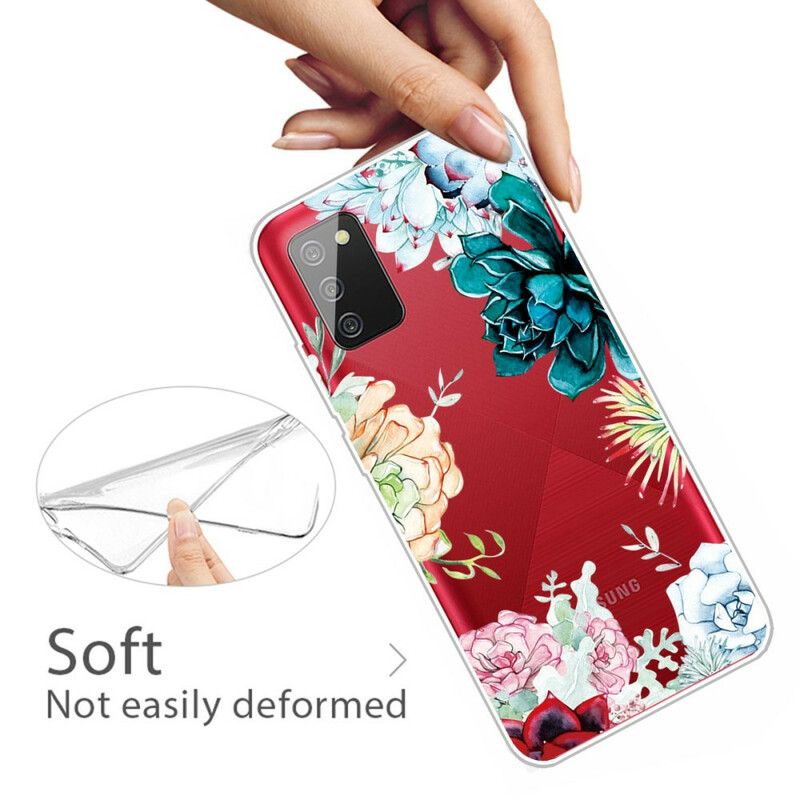 Cover Samsung Galaxy A02s Sømløse Akvarelblomster