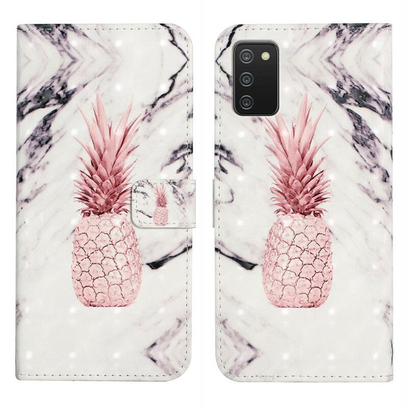 Flip Cover Samsung Galaxy A02s Lys Ananas