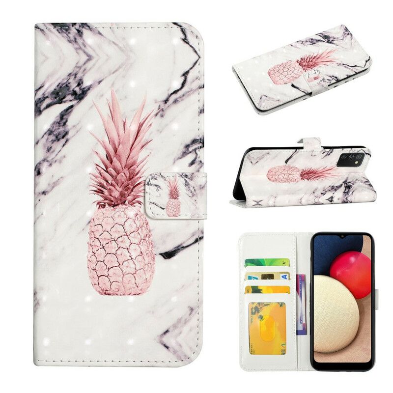 Flip Cover Samsung Galaxy A02s Lys Ananas