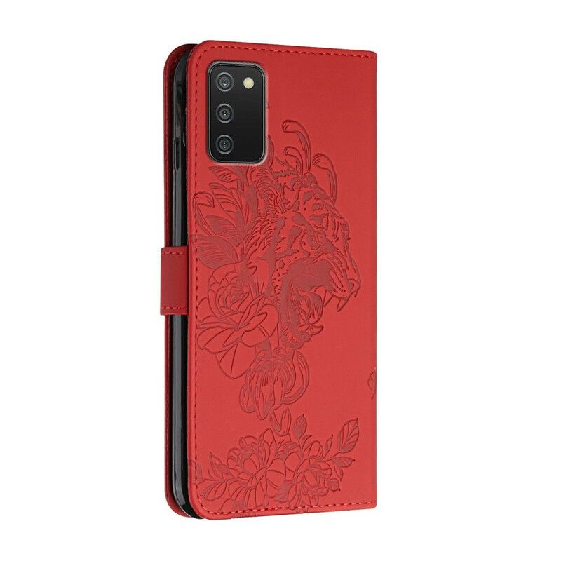 Flip Cover Samsung Galaxy A02s Med Snor Barok Strappy Tiger