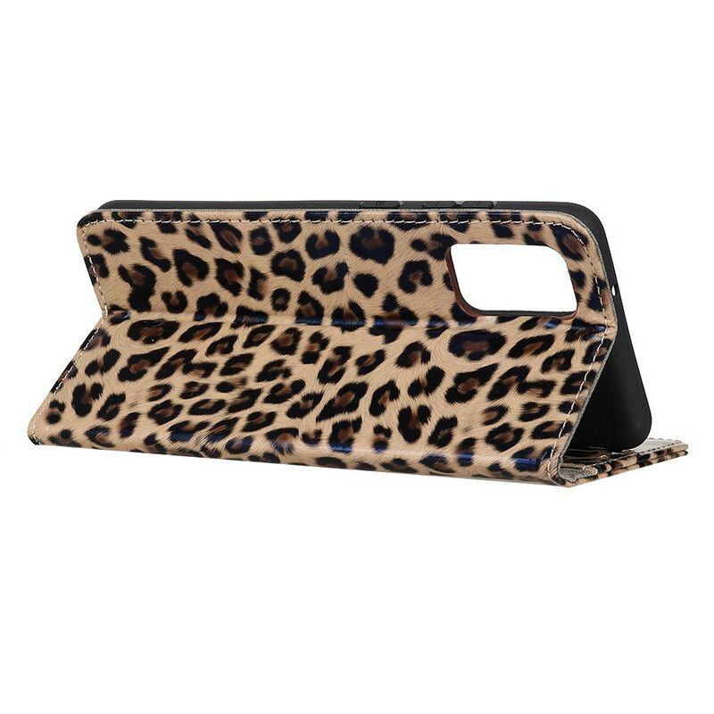 Læder Cover Samsung Galaxy A02s Enkelt Leopard