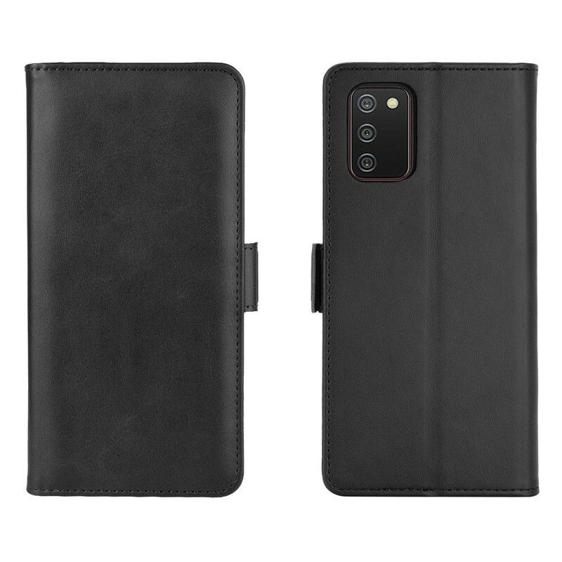 Læder Cover Samsung Galaxy A02s Flip Cover Dobbeltklap