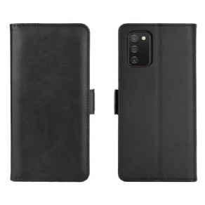 Læder Cover Samsung Galaxy A02s Flip Cover Dobbeltklap