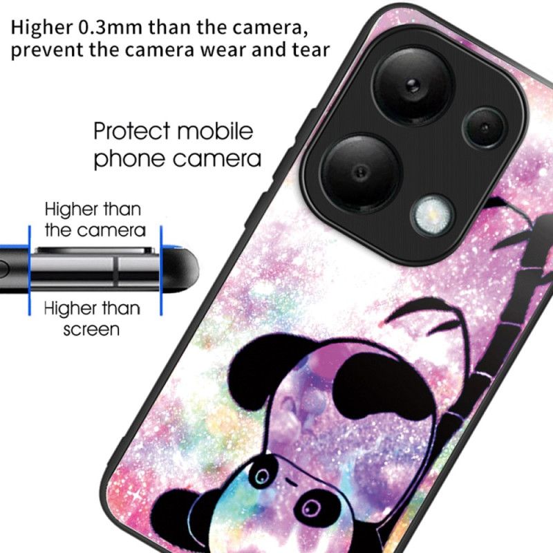 Cover Til Xiaomi Redmi Note 13 Pro 4g Sødt Panda Hærdet Glas