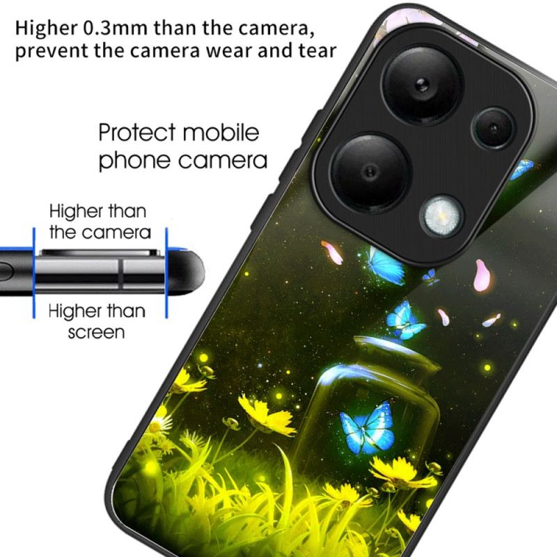 Cover Til Xiaomi Redmi Note 13 Pro 4g Sommerfugleflaske Af Hærdet Glas