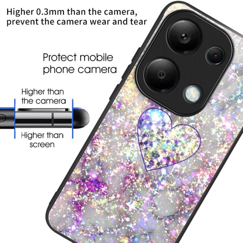 Cover Xiaomi Redmi Note 13 Pro 4g Hjerteglitter Af Hærdet Glas