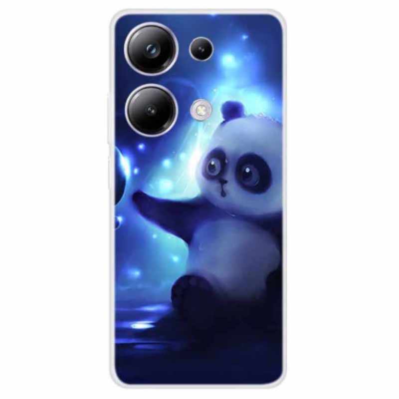 Cover Xiaomi Redmi Note 13 Pro 4g Panda På Blå Baggrund