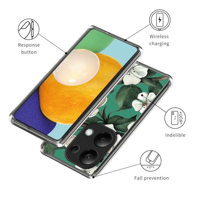 Cover Xiaomi Redmi Note 13 Pro 4g Telefon Etui Hvide Blomster