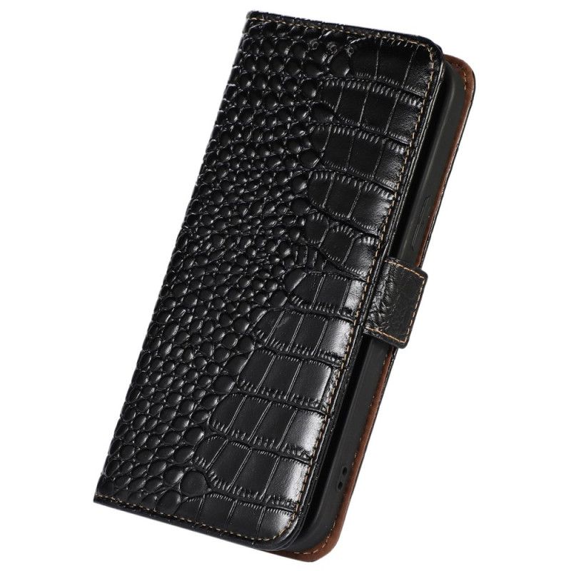 Flip Cover Til Xiaomi Redmi Note 13 Pro 4g Crocodile Design Rfid Blocking Technology