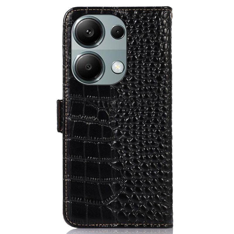 Flip Cover Til Xiaomi Redmi Note 13 Pro 4g Crocodile Design Rfid Blocking Technology