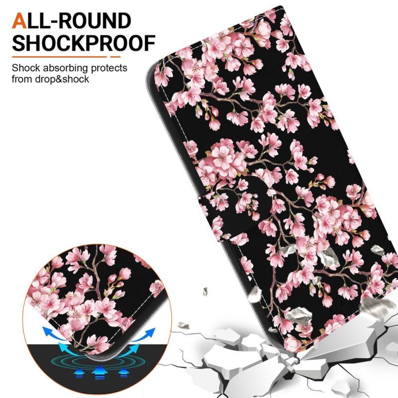 Flip Cover Til Xiaomi Redmi Note 13 Pro 4g Omspændte Blommeblomster