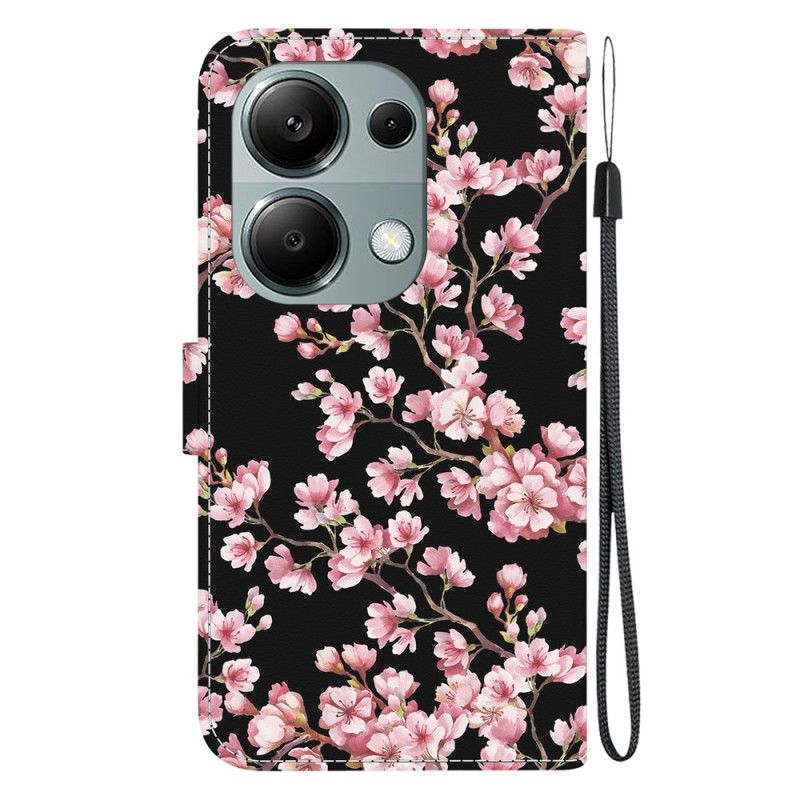 Flip Cover Til Xiaomi Redmi Note 13 Pro 4g Omspændte Blommeblomster