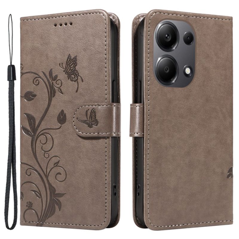 Flip Cover Xiaomi Redmi Note 13 Pro 4g Blomster Og Sommerfugle