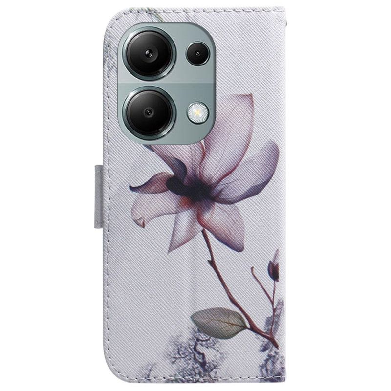 Flip Cover Xiaomi Redmi Note 13 Pro 4g Lyserød Blomst