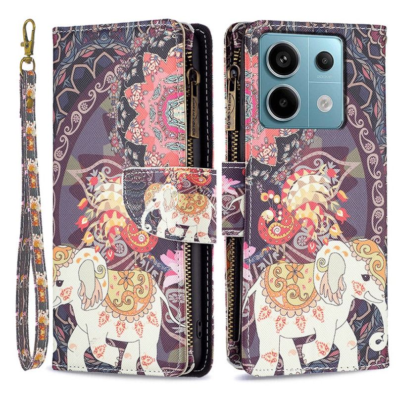 Flip Cover Xiaomi Redmi Note 13 Pro 4g Stamme-elefantpung Med Rem