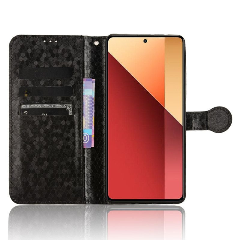 Læder Cover Xiaomi Redmi Note 13 Pro 4g Telefon Etui Skinnende Prikker Med Rem