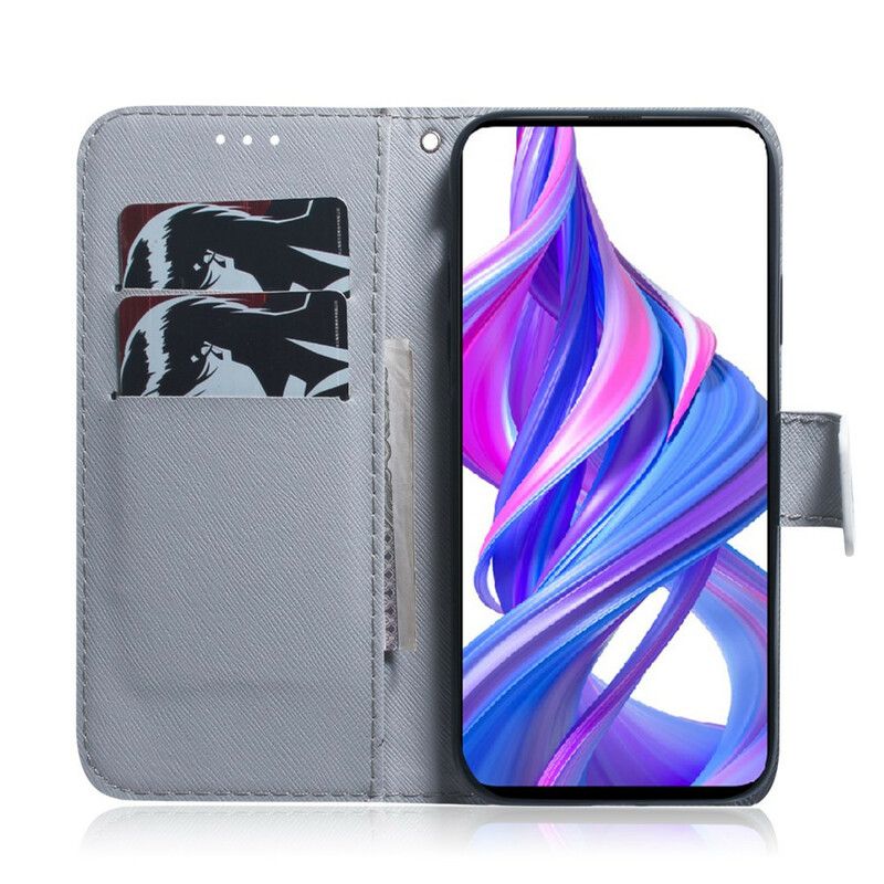 Læder Cover Huawei P Smart Pro / Honor 9X Pro Hvid Tiger